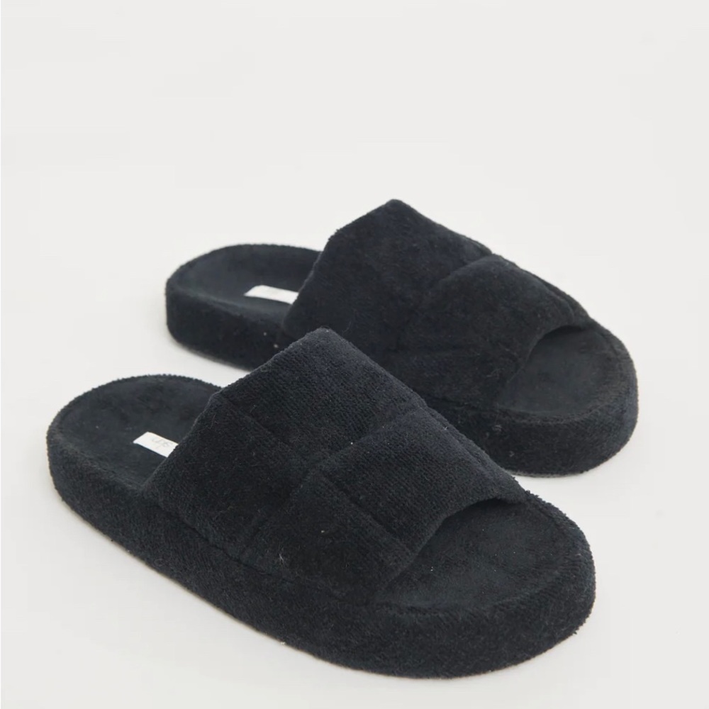 Quilted Terry cotton slide slippers by SKIN
